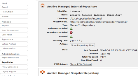 Archiva Managed Repositories