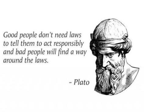 Good people do not need laws to tell them to act responsibly, while bad people will find a way around the laws